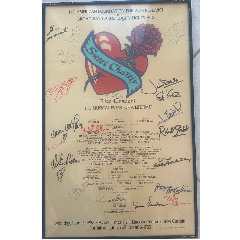 Sweet Charity Concert Event Lincoln Center Signed Broadway Poster 22" x 14"